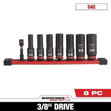 Milwaukee SHOCKWAVE Impact Duty 3/8" SAE Deep Impact Rated Socket Set 8-Piece