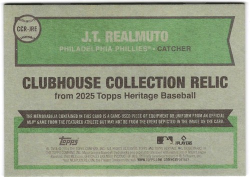 Topps Heritage Clubhouse Collection Memorabilia/Relic Cards - You Pick Upd 2/7 - Afbeelding 87 van 111