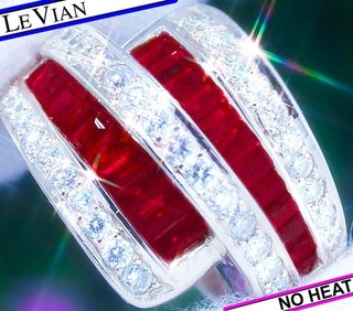 LE VIAN Ruby Ring 14k Gold NO HEAT Ruby Diamond Ring BYPASS LEVIAN Estate Vintag