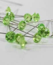 1000 DIAMANTE PINS WEDDING FLOWER BOUQUET CAKE JEWELRY RED PINK APPLE GREEN