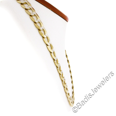 Men's 18K Gold Filled Cuban Curb Chain Necklace - Diamond Cut Links, 45-60cm Length