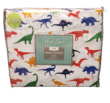 DINOSAURS KIDS CHILD TWIN BED SIZE SHEETS SET NW DINOS BRONTOSAURUS TERRADACTYL 