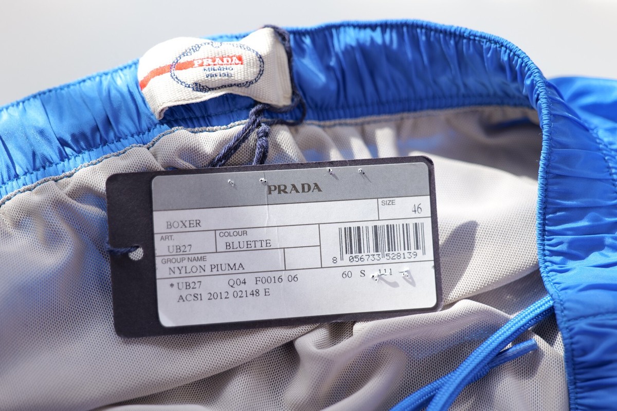 水着・ビーチグッズその他 PRADA SWIMWEAR (31158SOOO17K7 F0924) Prada Blue Logo Swimwear Bathing Nylon Beach Shorts (Size: S
