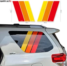 2x Tri-Color Stripe Decal Car Rear Side Window Glass Sticker For Toyota 4Runner