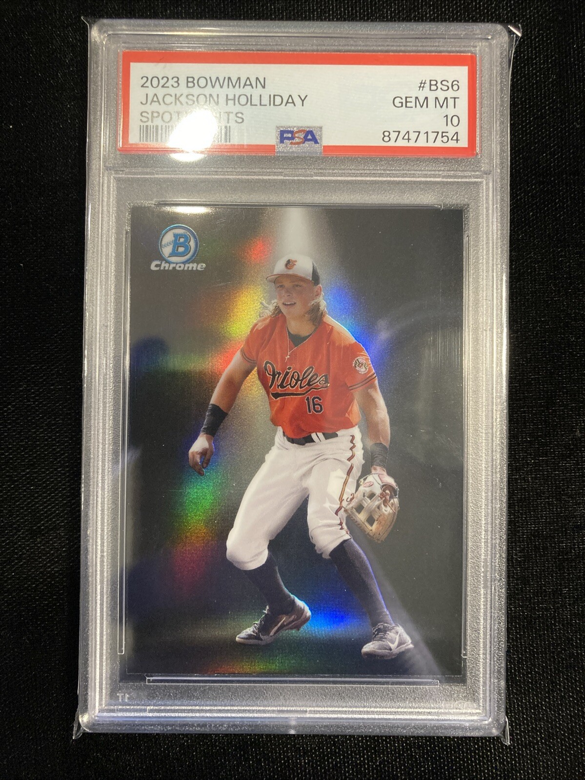 2023 Bowman #BS6 Jackson Holliday Chrome Spotlights RC PSA 10 Gem Mint Orioles