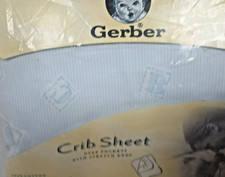 Gerber A B C Fitted Cotton Sheet Blue White 27  X 52  New