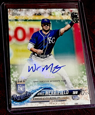 Whit Merrifield 2018 Topps Holiday Mega Box AUTO #d / 200 #A-WM, Blue Jays