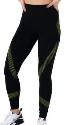 DORINA Reflect Sport Leggings Medium Impact Rundstrick Hi-Vis Dehnbund schwarz