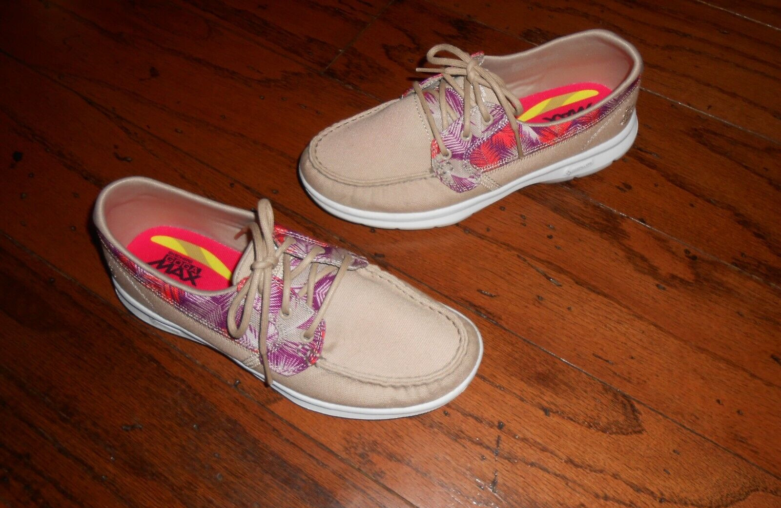 Womens Skechers GO STEP Cabana 14418 GOGA Max TPE Taupe Loafers