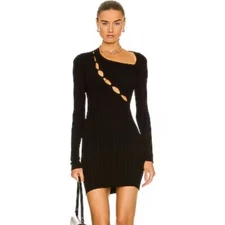 Cotton Citizen Capri Cut Out Dress Jet Black Bodycon Party New Medium $285