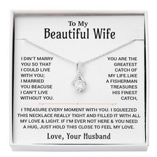 To My Beautiful Wife Necklace, Christmas Gifts For Women, Anniversary Gift