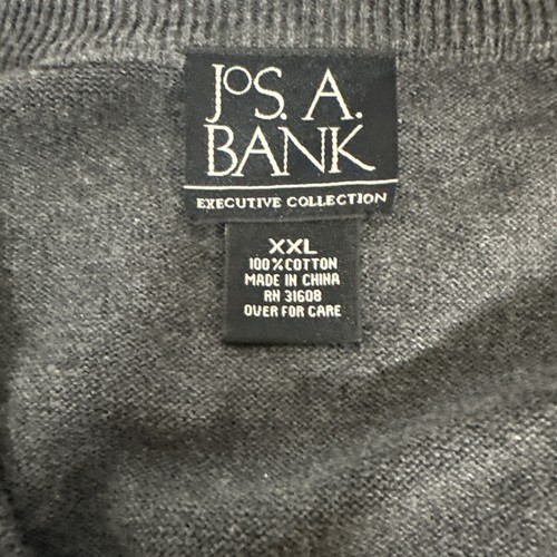 Maglione Jos A Bank Executive Collection grigio Argyle XXL manica lunga scollo a V nuovo con etichette - Foto 2 di 3