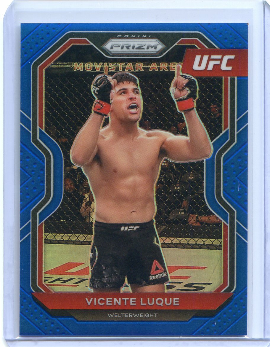 2021 Panini UFC Prizm VICENTE LUQUE BLUE Prizm Refractor No 53 #158/199
