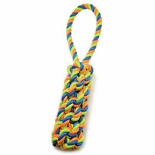Rope Toys For Dogs Mighty Bright Colored Rugged Knot Training Dummy Tug 14" Long