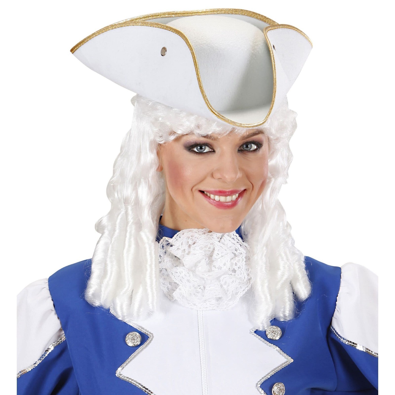 White Tricorn Felt Hat