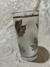 Vintage Libby Frosted Silver Leaf Iced Tea Glass