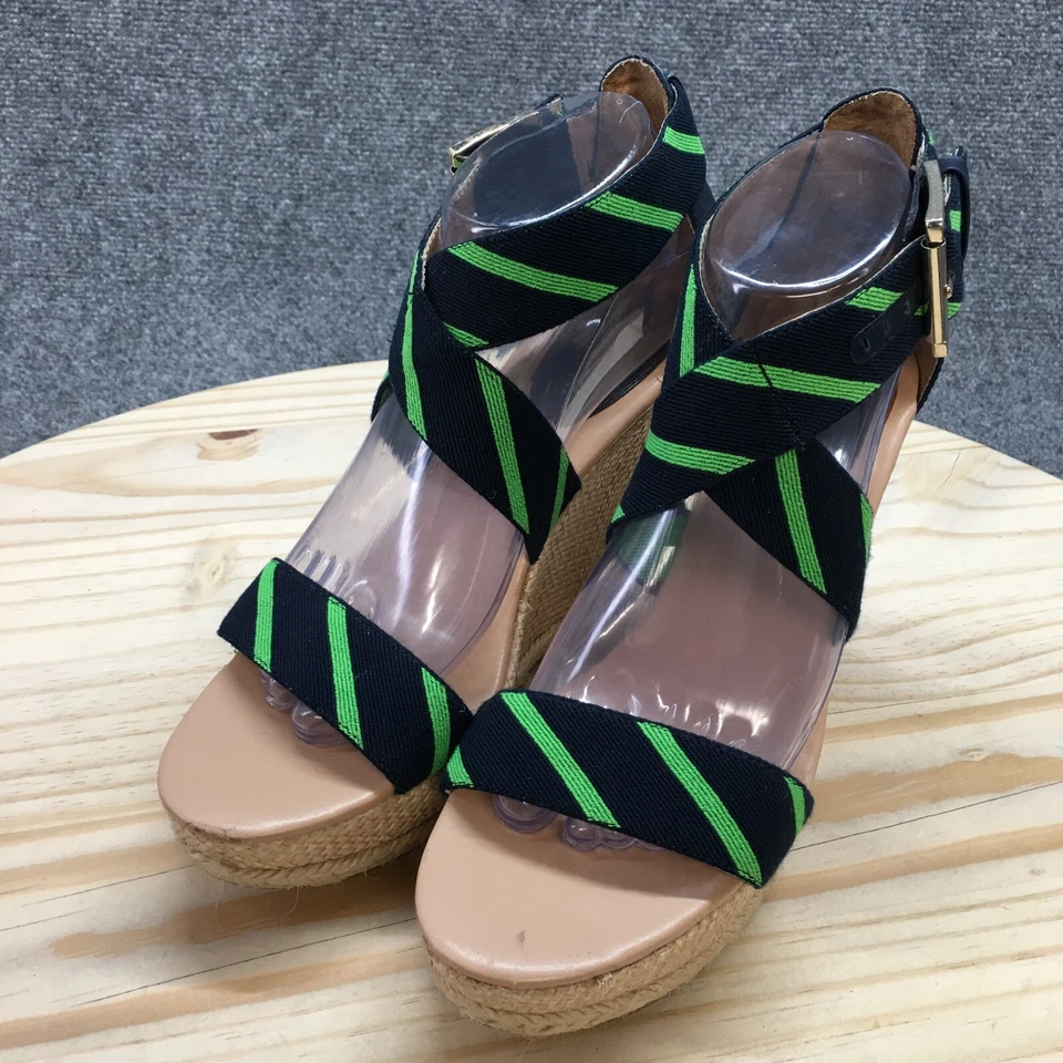 Женские кожаные босоножки Tommy Hilfiger на каблуках 8,5 M Dalishay с ремешками сине-зеленые - Изображение 3 из 4