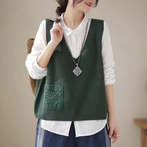 Damen Weste ärmellos Weste Pullover Pulli V-Ausschnitt Tank Tops Strickpullover - Bild 17 von 24