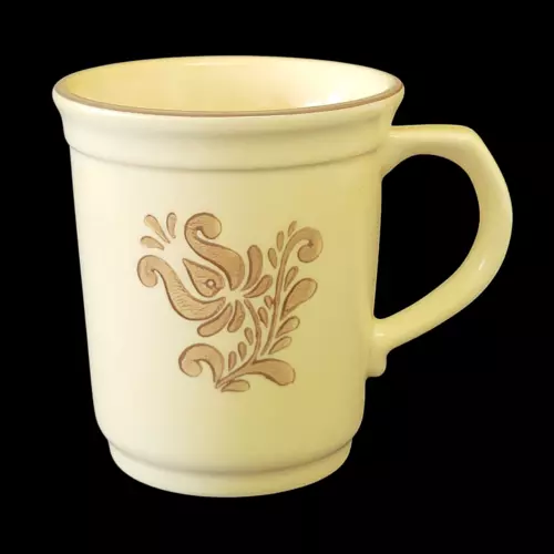 Vintage Pfaltzgraff  Village Brown Design On Cream China Coffee Mug - Lot of 6