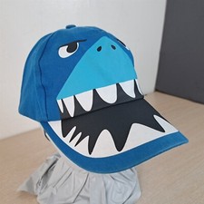 BITING ANIMAL/MONSTER/SHARK YOUTH ADJUSTABLE STRAPBACK BASEBALL HAT/CAP, BLUE