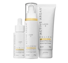 Active Argan 3-Layer 5 -Minute Facial Kit-NEW SEALED IN BOX