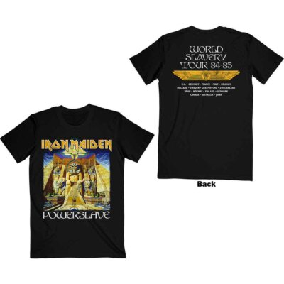 Iron Maiden Tシャツ WORLD SLAVERY TOUR 1984 Iron Maiden 'Powerslave World Slavery Tour 1984' Black T shirt