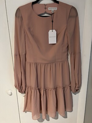 NWT Dress The Population Paola Blush Tiered Blouson-Sleeve Dress. Size Small