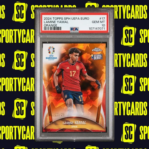 Yamal Blades /25 PSA 10 2024 Topps Chrome Sapphire UEFA EURO 2024 Orange RC