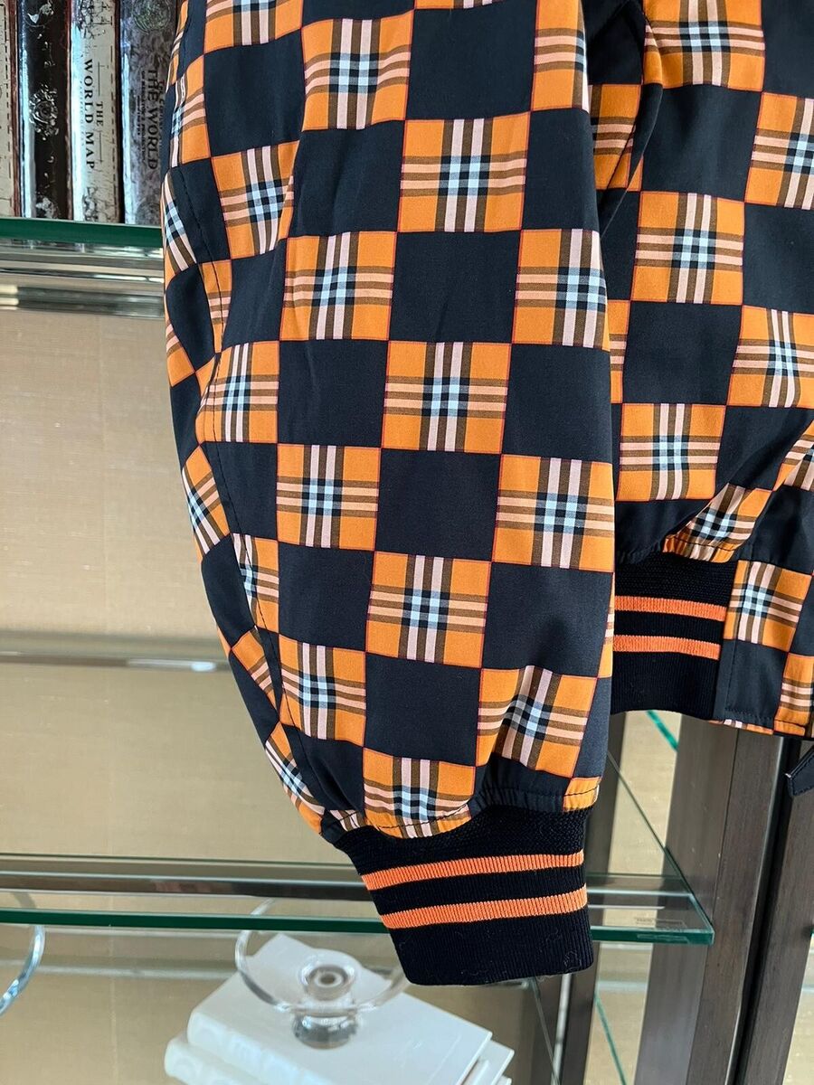 Burberry , Brookland Logo Bomber Jacket in Deep Orange Burberry , Brookland Logo Bomber Jacket in Deep Orange