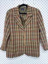 100 Wool Lizwear Plaid Blazer Lined Women s Size 8 VTG Country Core EUC