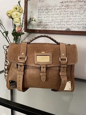Mulberry Alexa Travel Day Bag in Oak Shiny Lambskin Leather