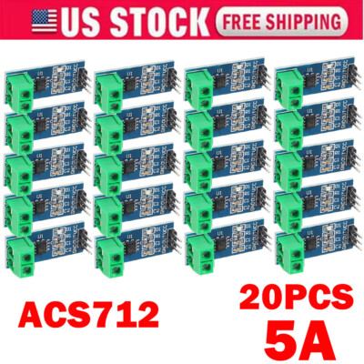20PCS New Design 5A Range Current Detect Sensor Modules ACS712 For  HOT