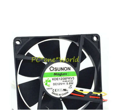 Ventilateur De Refroidissement SUNON 8cm 12V 0.8W 3 Fils - Modèle KDE1208PKV3, Pour PC Ou électronique