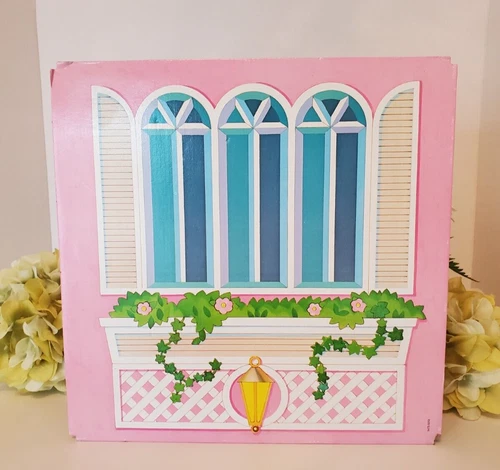 Barbie🌺 Glamour House  ~  Window Sofa Wall Panel Cardboard ~ Vintage 1984
