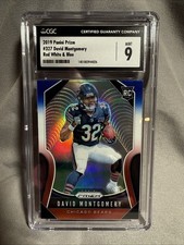 2019 Panini Prizm #327 David Montgomery Red White And Blue Mint 9 CGC 