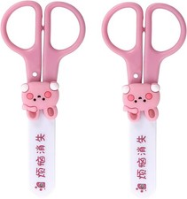 Mini Scissors - 2 Pcs Pink Portable Stainless Steel for Craft Projects