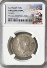 1968-D Kennedy Silver Half Dollar  50c NGC Vegas Strip Hoard Brilliant UNC #225