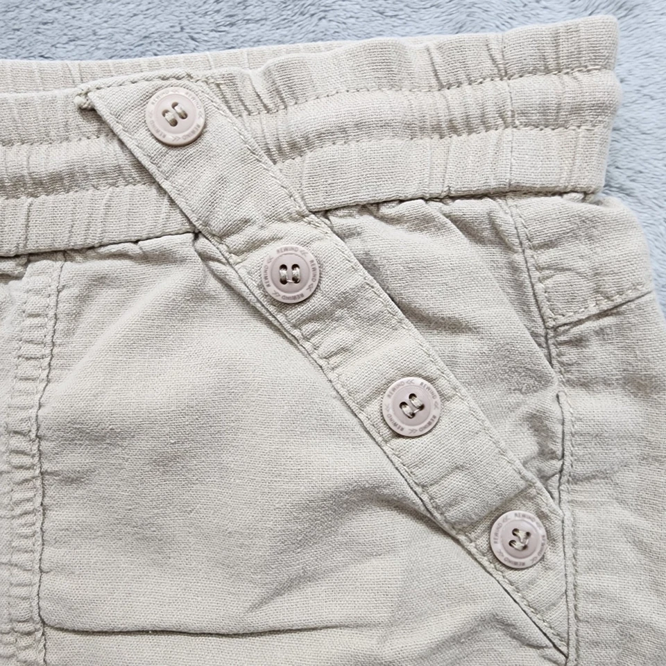 Rewind Shorts Womens 9 Juniors Tan Khaki Linen Rayon Drawstring Pull On Shortie - Image 2 of 4