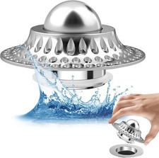 Bathtub Stopper Drain Hair Catcher Replacement 3 in 1 Detachable Pop up Bathtub
