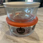Pyrex HALLOWEEN Storage Bowl Carved Pumpkins  And Ghosts 4 Cup