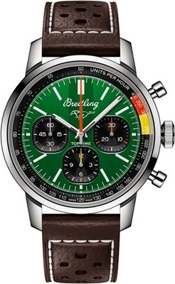Breitling Top Time Ford Mustang Stainless Steel Green Men's Watch AB01762A1L1X1