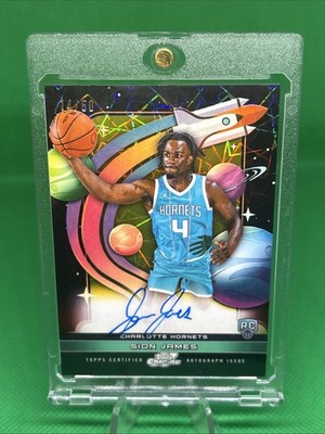 2025-26 Topps Cosmic Chrome SION JAMES First Flight Rookie Auto Gold /50 Hornets