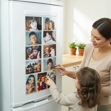 Fridge Magnet Photo Display Gallery Picture Pockets Hangs 11 Photos in Frame
