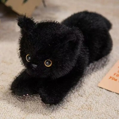 Black Cat Kitten Plush Toy 20'' Cute Stuffed Animal Doll Kids Birthday Gift