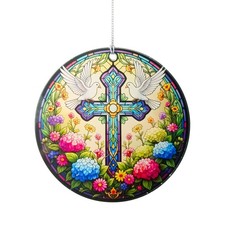Christian Gifts for Women, Acrylic Ornaments Cross Decor, Faux Colorful 