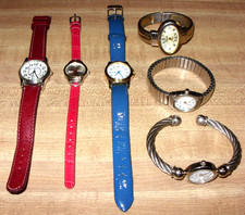 LOT OF 6 LADIES QUARTZ WRISTWATCHES, NEW BATTERIES