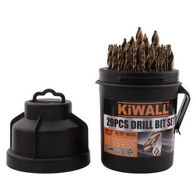 M35 Cobalt Drill Bit Set 29-Piece, Stepped Point for Fast, Precise Drilling in S