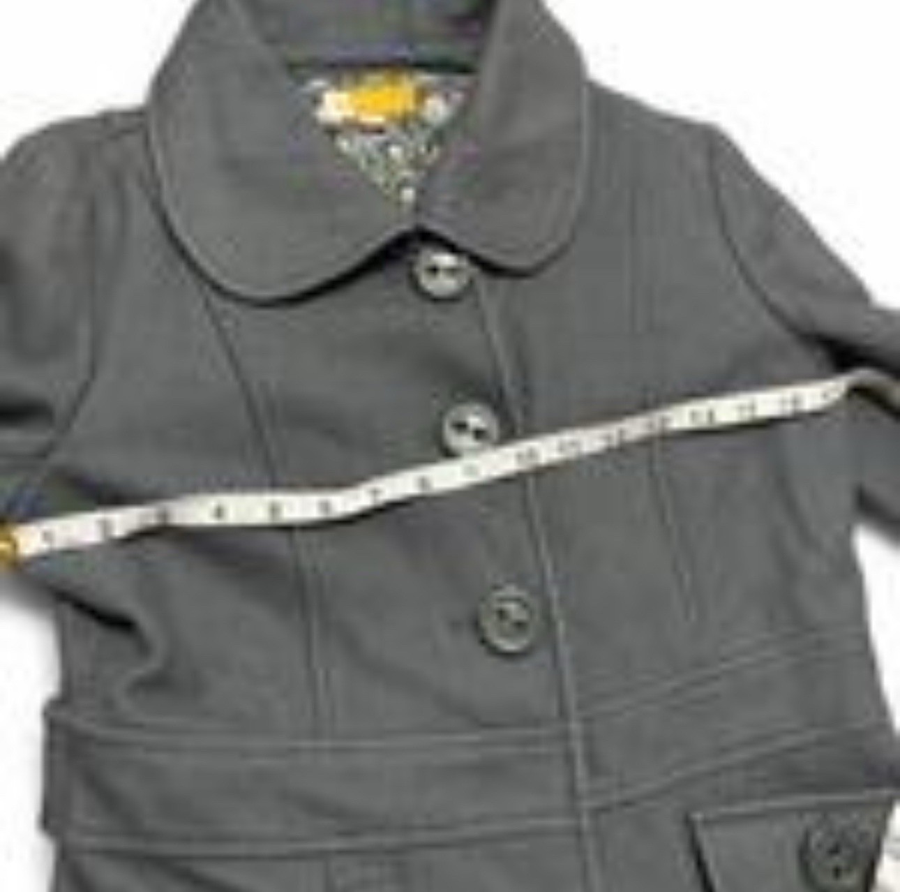 Gray Button Front Collared Lined Jacket with Pock… - image 7