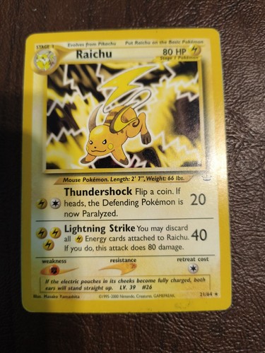 Pokémon TCG Raichu Neo Revelation Non Holo 21/64 LP