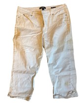 Nine West Jeans Ivory Christie Capris Woman’s Size 14 